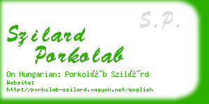 szilard porkolab business card
